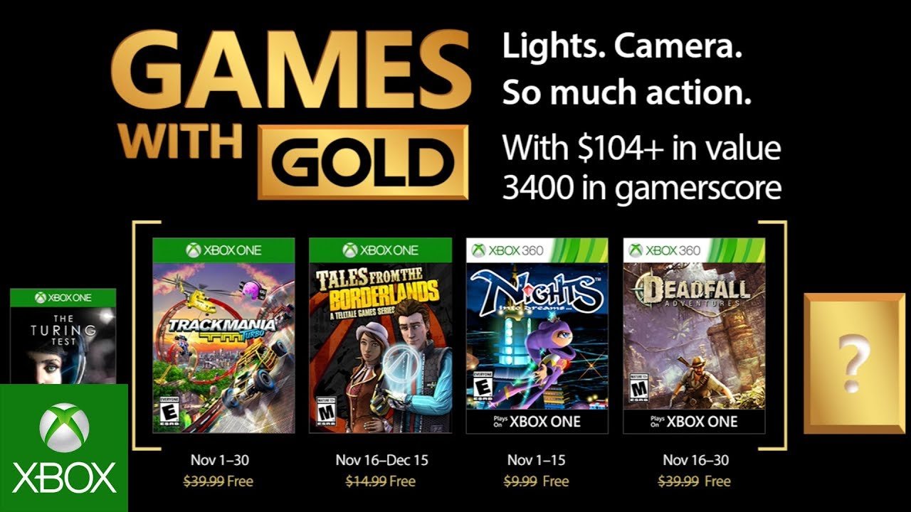Juegos de Noviembre de Xbox Games with Gold