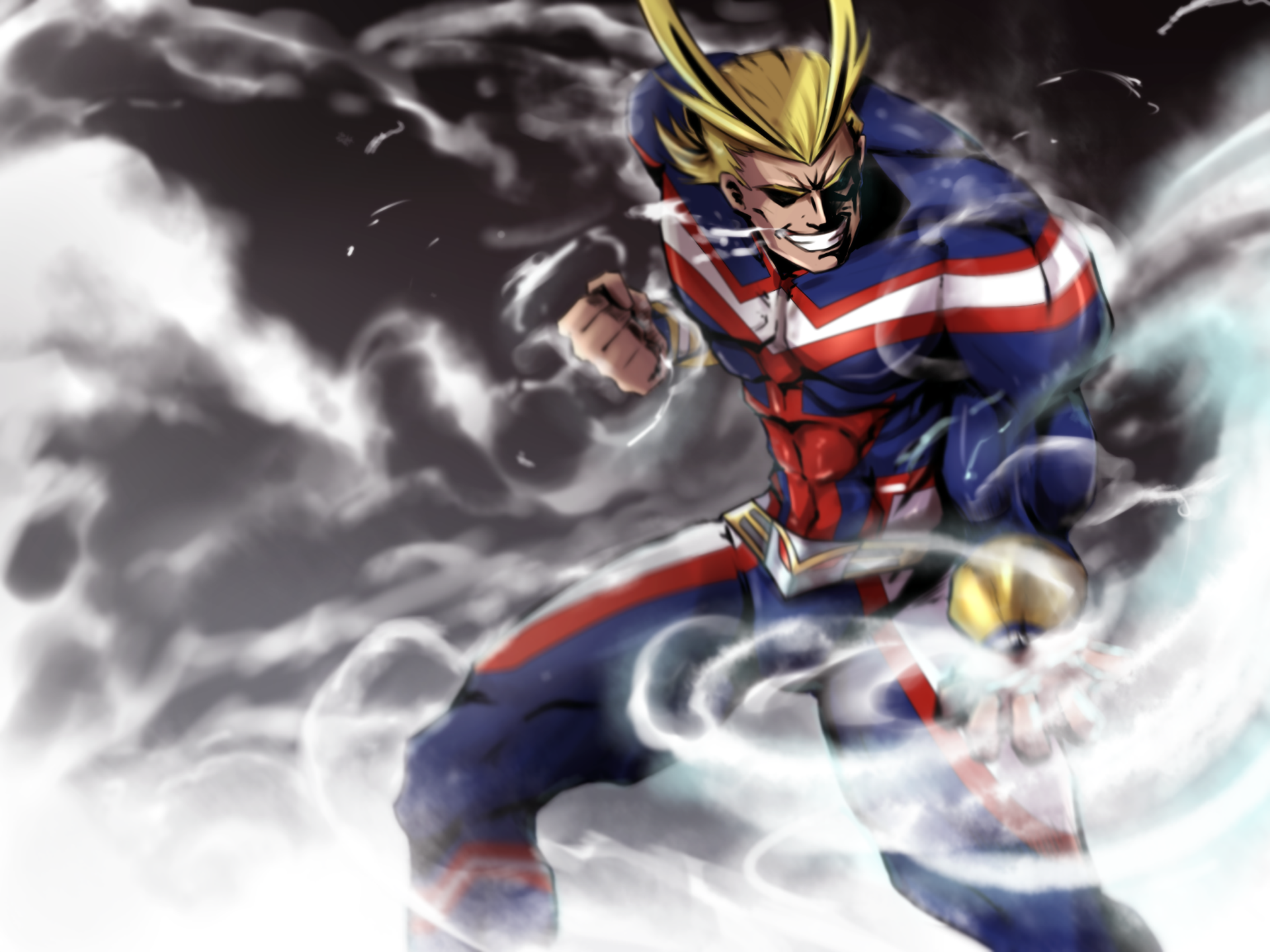 All Might muestra un poco de su fuerza