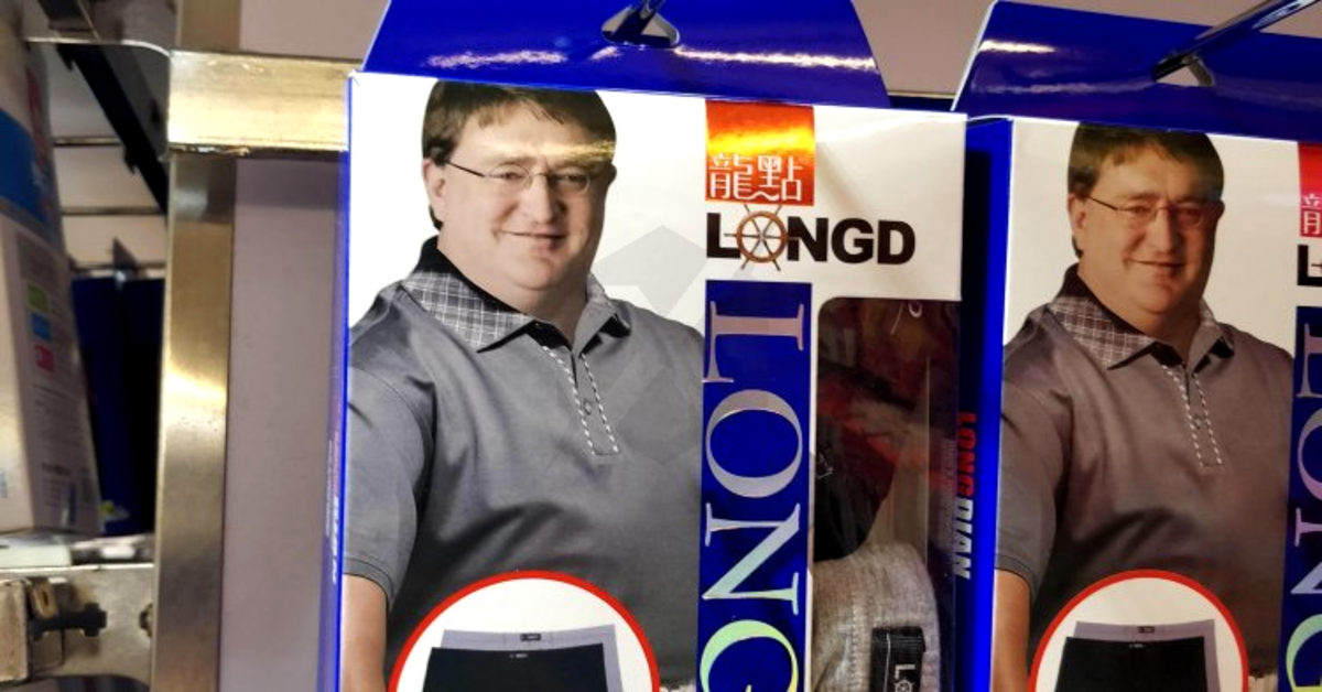 Una marca china de ropa interior está utilizando la cara de Gabe Newell en su publicidad