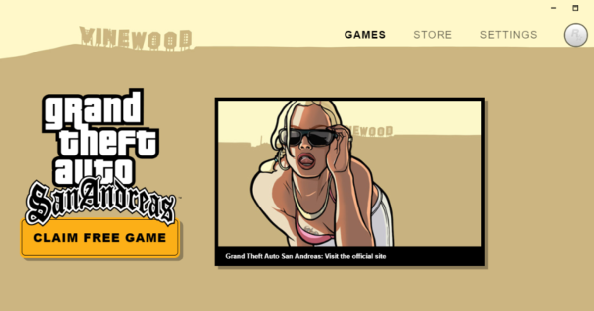 Rockstar Games Launcher GTA San Andreas