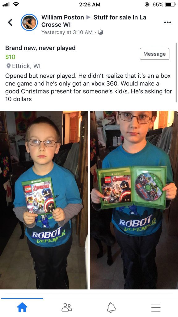 Xbox One kid mistaken game